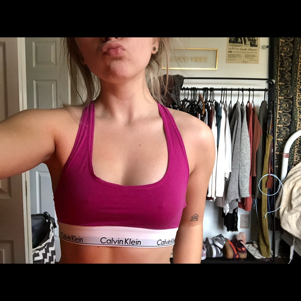 Pink Calvin Klein sports bralette